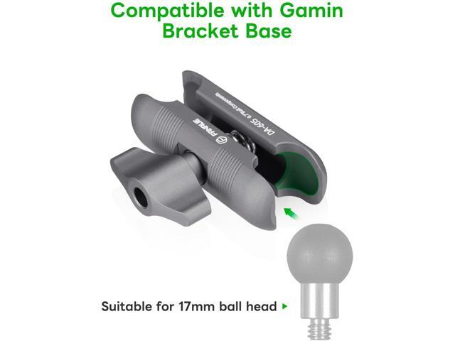 FANAUE Double Socket Arm Connects to 17mm Ball Head Adapter Only, Compatible with Garmin GPS Mount and Bike Motorcycle Phone Holder, Made of...