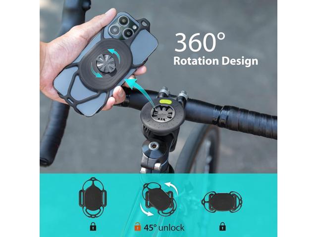 BONE Bike Tie Connect Kit 2, Bike Cell Phone Mount for Stem, Detachable & 360° Rotatable Silicone Holder with Shock-Absorbing Design, Cycling Phone...