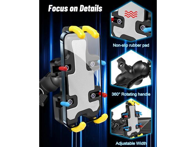 UTV Phone Mount - 360 Adjustable Heavy Duty Phone Holder 8 Claws Fits 1.75 to 2 Inch Round Tube Fits RZR Maverick X3 Ranger Pioneer Talon Teryx...