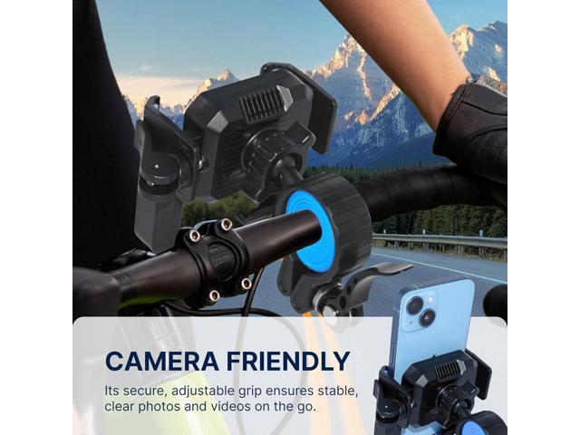 Bike & Motorcycle Phone Mount - Unobstructed Camera View Bicycle Handlebar Phone Clamp - Silicone-Wrapped Scooter Holder for 4.7''-7'' iPhone,...
