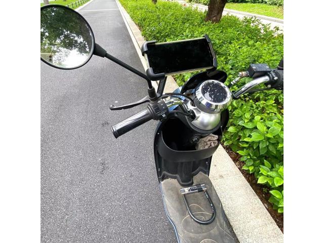 Motorcycle Phone Mount, Universal Cell Phone Rearview Mirror Holder Bracket Stand for Motorcycle Bike, Moped Scooter, Motorbike, Clamp Fits 4.7' to...