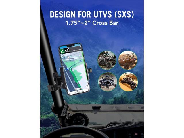 UTV Phone Holder, SXS Phone Holder Mount on 1.75'-2' Roll Cage Bar, Fits 4.7'-7.8' Smart Devices. Stable and Strong Design for UTV ATV and SXS....