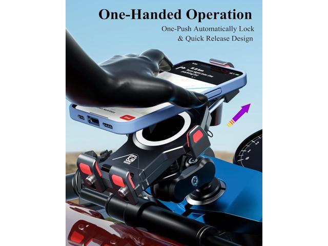 BRCOVAN Aluminum Alloy Motorcycle Fork Stem Phone Mount with Vibration Dampener & High-Speed Secure Lock, Anti-Theft Adjustable Motorcycle...