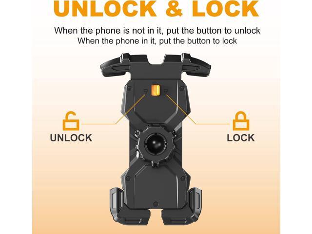 TOPGO Golf Cart Phone Holder, No Shaking Phone Holder for Bike, One-Handed Pick and Place Motorcycle Phone Mount for Handlebars (Black, Medium)