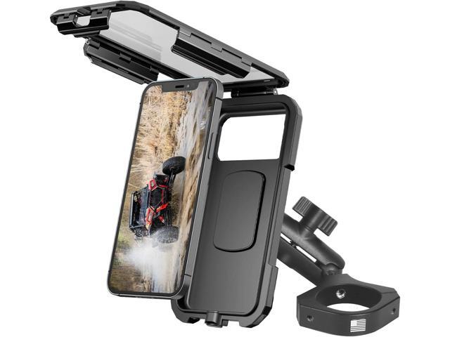 Hamdril UTV Phone Mount with Waterproof Protector, 360 Degree Adjustable UTV Holder, Compatible with 1.5-2inch Roll BarUTV SXS/Polaris RZR 900 1000...
