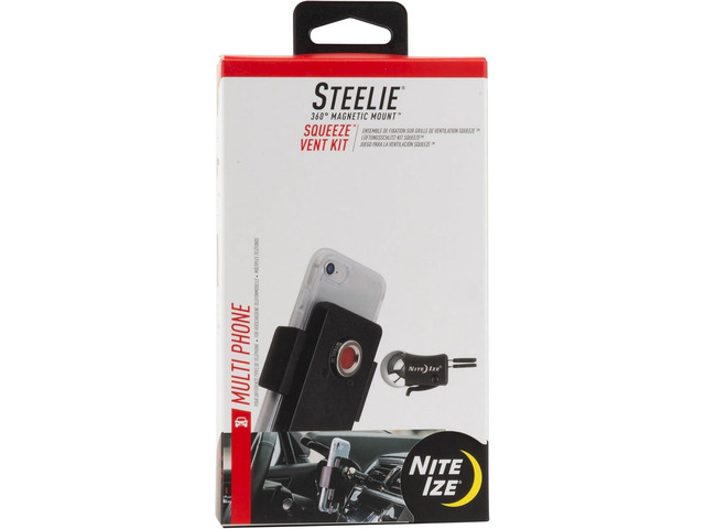 Nite Ize Steelie Vent Kit - Magnetic Cell Phone Holder for Car Vents - Phone Mount - Squeeze