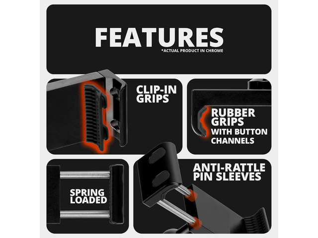 Tackform Chrome Motorcycle Perch/Brake/Clutch Reservoir Phone Mount - 20MAXX Spring Cradle 3.5 Long Reach Arm Billet Aluminum Compatible with...