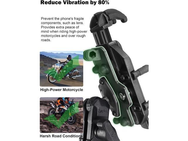 Vibration Dampening Motorcycle Phone Mount, Solid Motorcycle Phone Holder with Vibration Dampener, Protect Cell Phone Components, Suitable for...