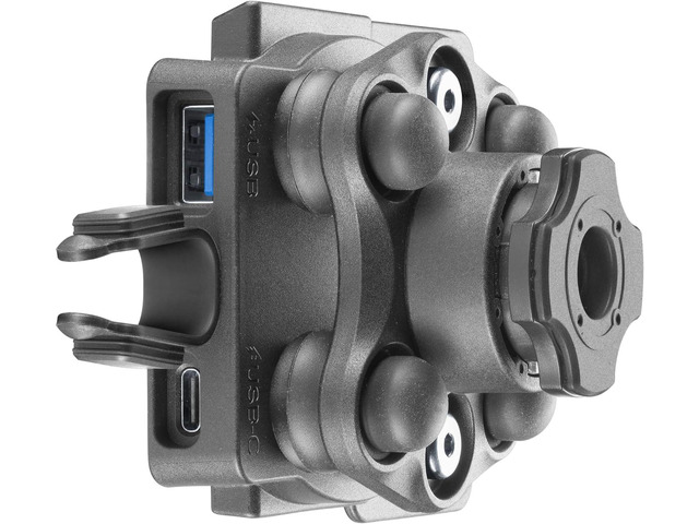 Interphone - QUIKLOX Support Compatible with BMW Navigator Mount - Integrated Anti-Vibration, 2 USB Sockets (A and C) - Waterproof IP66 -...