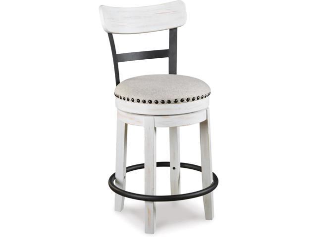 Signature Design by Ashley Valebeck 24.5' Modern Swivel Counter Height Barstool, Whitewash