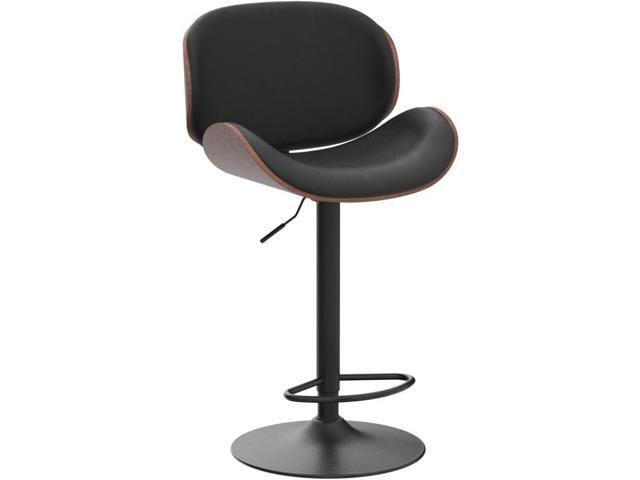 Bar Stools Set of 2, Adjustable Swivel Leather Bar Stools for Kitchen Island, Mid Century Modern Counter Height Bar Chairs Barstools with Back &...