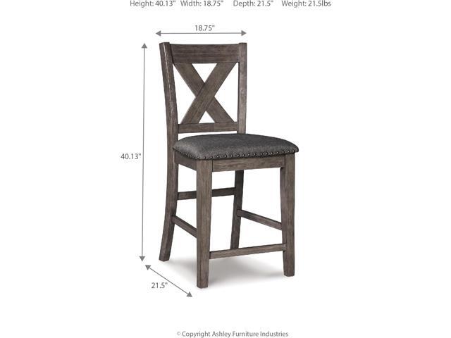 Signature Design by Ashley Caitbrook Rustic 24.63' Counter Height Upholstered Barstool, Set of 2, Gray