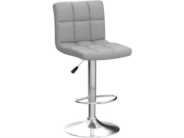 Leopard Bar Stools, Modern PU Leather Adjustable Swivel Bar Stool with Back, Set of 2 (Light Grey)