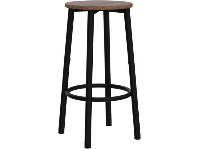 HOOBRO Bar Stools, Set of 2 Bar Chairs, Kitchen Round Height Stools with Footrest, Breakfast Bar Stools, Sturdy Steel Frame, for Dining Room,...