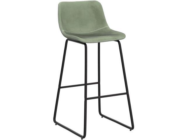 HeuGah Green Bar Stools Set of 3, 30 Inch Counter Height Bar Chair with Metal Legs Faux Leather BarStools for Kitchen Island Modern Tall Bar...