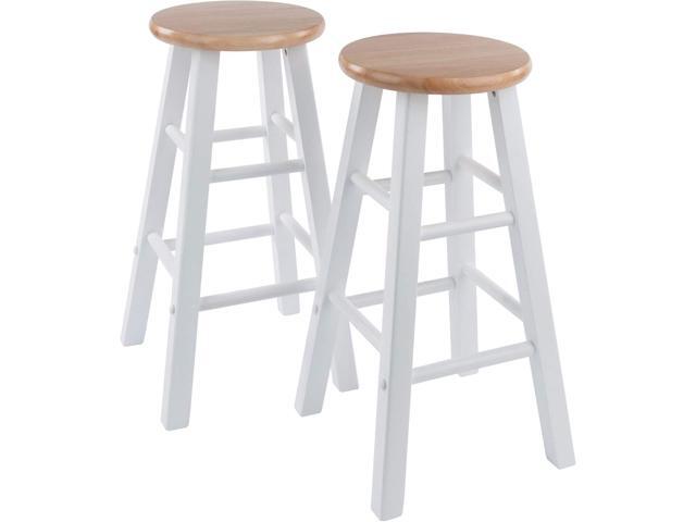 Winsome Element Counter Stools, Natural & White, 24', 2 Piece Set