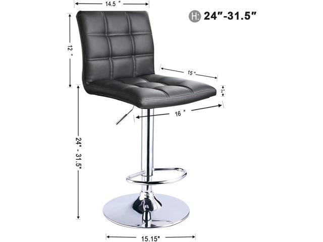 Leopard Modern Square PU Leather Adjustable Bar Stools with Back, Square Back Bar Stools Set of 2, Bar Height Swivel Barstools for Kitchen Counter...