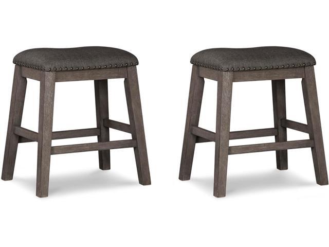 Signature Design by Ashley Caitbrook Rustic 24.4' Counter Height Upholstered Barstool, 2 Count, Gray