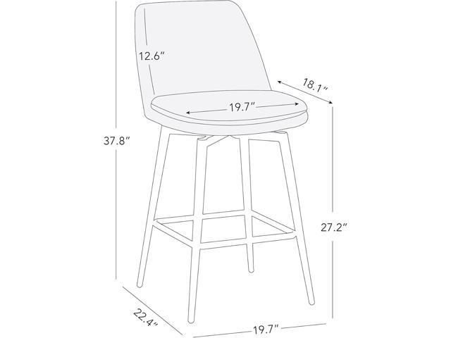CHITA Swivel Bar Stools, 27.2' Counter Height Bar Stools Set of 3, FSC Certified Upholstered Modern Counter Stools, Metal Legs, Faux Leather,...