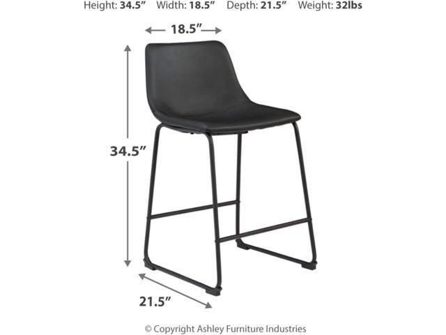 Signature Design by Ashley Centiar Barstool, Counter, Black