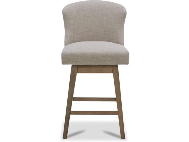 CHITA Counter Height Swivel Barstools, FSC Certified Upholstered Performance Fabric Bar Stools Set of 2, 26' Seat Height, Tan