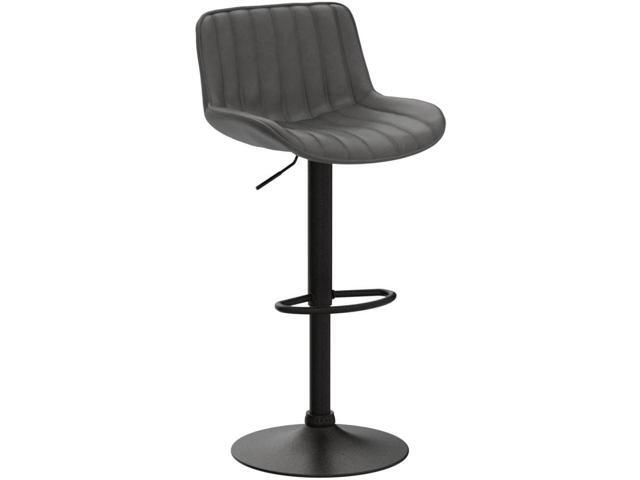 Volans Bar Stools Set of 2, Mid Century Modern Faux Leather Swivel Barstools Adjustable Height, Counter Height Pub Bar Chair with Back, Black...
