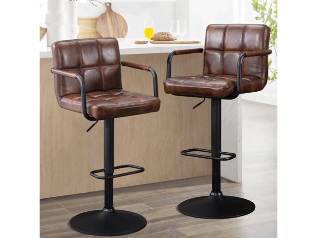 Furnimart 30' Faux Leather Upholstered Bar Stool, Adjustable Counter Stools Bar Chairs Modern Design Swivel Barstools Hydraulic Stools for Kitchen...