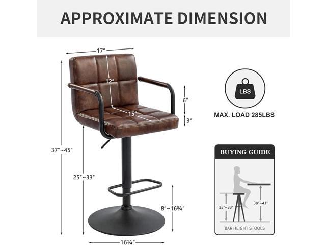 Furnimart 30' Faux Leather Upholstered Bar Stool, Adjustable Counter Stools Bar Chairs Modern Design Swivel Barstools Hydraulic Stools for Kitchen...