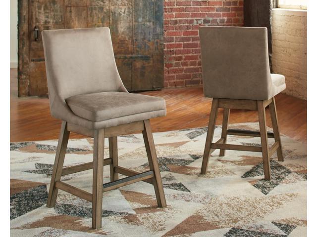 Signature Design by Ashley Tallenger 25' Upholstered Counter Height Barstool, Set of 2, Beige