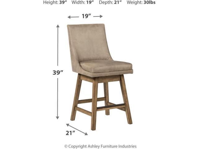 Signature Design by Ashley Tallenger 25' Upholstered Counter Height Barstool, Set of 2, Beige