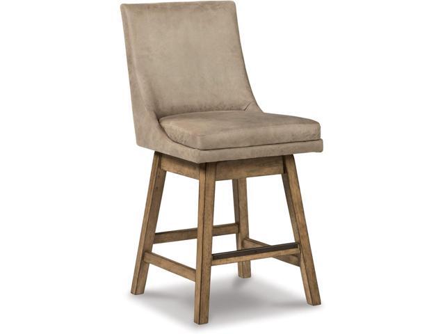 Signature Design by Ashley Tallenger 25' Upholstered Counter Height Barstool, Set of 2, Beige