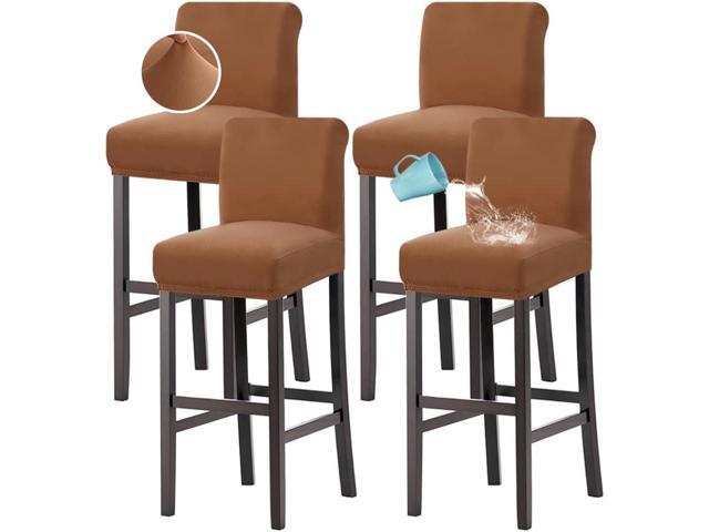 H. VERSAILTEX 100% Waterproof Bar Stool Cover Stretch Counter Stool Pub Chair Slipcover for Dining Room Removable Soft Thick Solid Fleece Fabric Bar...