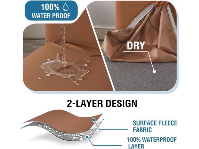 H. VERSAILTEX 100% Waterproof Bar Stool Cover Stretch Counter Stool Pub Chair Slipcover for Dining Room Removable Soft Thick Solid Fleece Fabric Bar...