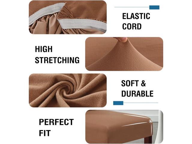 H. VERSAILTEX 100% Waterproof Bar Stool Cover Stretch Counter Stool Pub Chair Slipcover for Dining Room Removable Soft Thick Solid Fleece Fabric Bar...
