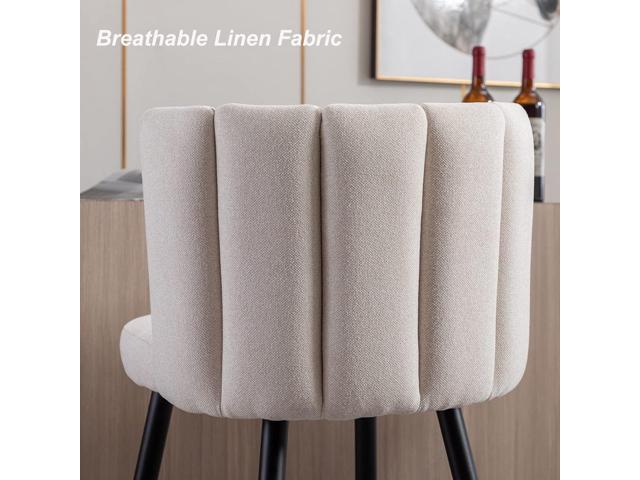 ZHENGHAO 30'' Gold Bar Stools Set of 4 Linen Fabric Bar Height Chairs with Back Upholstered Kitchen Counter Stools Modern Barstools for...
