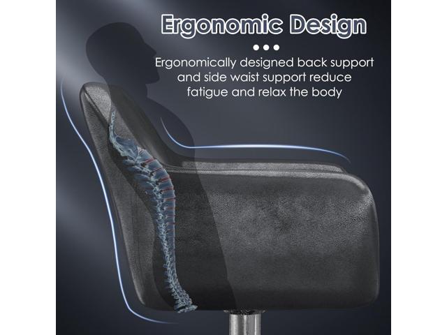 Keyluv Bar Stools Set of 2 for Kitchen Counter Adjustable Height Swivel Barstools 29 Inch Faux Leather Bar Chairs with Padded Back and Chromed...
