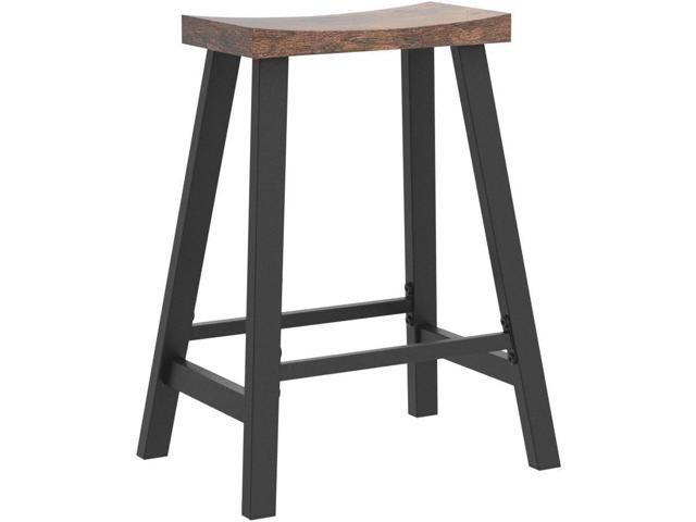 VASAGLE Bar Stools, Set of 2 Bar Chairs, Kitchen Breakfast Bar Stools with Footrest, 23.6 Inches High, Industrial in Living Room, Party Room,...