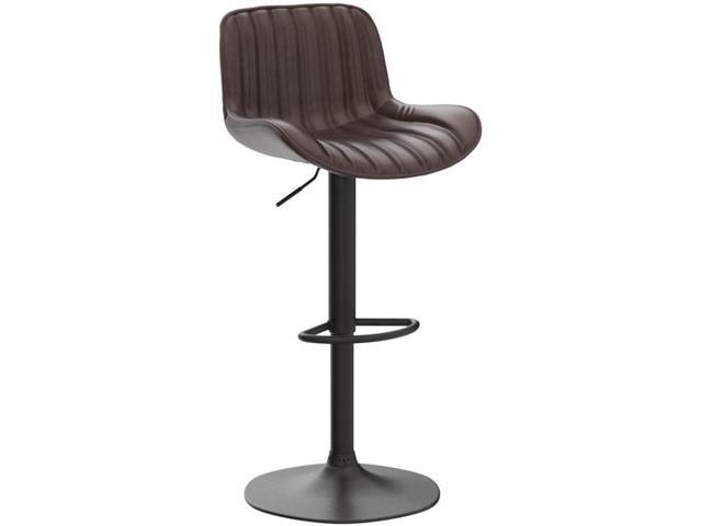 Volans Bar Stools Set of 2, Mid Century Modern Faux Leather Swivel Barstools Adjustable Height, Counter Height Pub Bar Chair with Back, Black...
