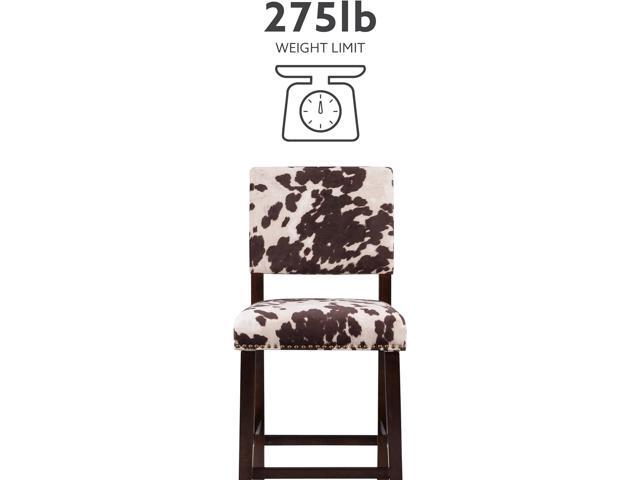 Linon Udder Madness Corey Bar Stool, 19'W x 22.5'D x 44.75'H, Brown