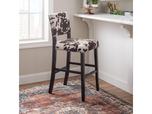 Linon Udder Madness Corey Bar Stool, 19'W x 22.5'D x 44.75'H, Brown
