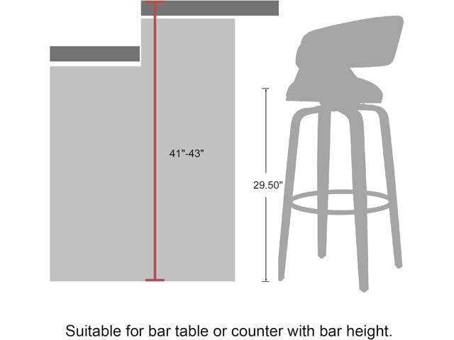 Glitzhome 4 Set Swivel Bar Stool, 29.5' H Bar Height Mid Century Modern Grey Fabric Wooden Bar Chair with Back Support