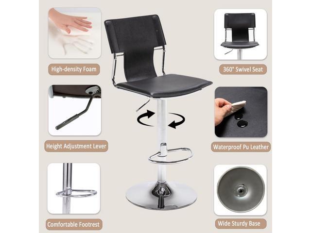 Sidanli Swivel Barstools Set of 2, Adjustable Barstools Set of 2Faux Leather Bar Chairs for Kitchen Island, Hydraulic Counter Height Bar Stools...