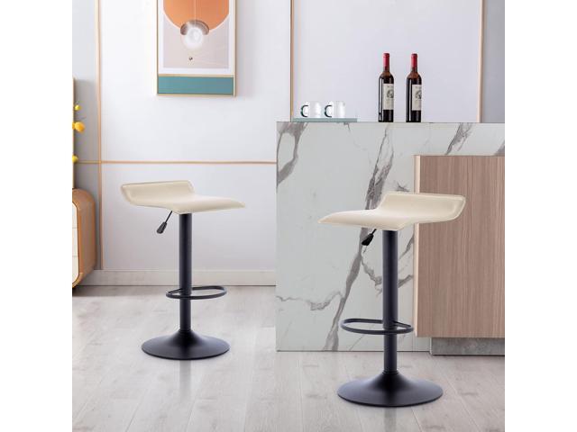 Vogue Furniture Direct Adjustable Bar Stools Set of 2, Modern Swivel PU Leather Airlift Barstools, Backless Kitchen Counter Height Bar Chair for...