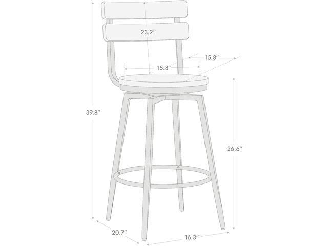 Watson & Whitely Swivel Bar Stools with Detachable Back, 26 Counter Height Bar Stools, Rustic Farmhouse Wood Barstools Set of 2 for Kitchen &...