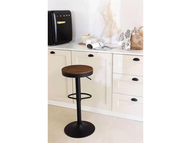 YOUNIKE Bar stools Wooden Barstools Vintage Rustic Counter Height bar Stool,Height Adjustable bar Chairs Swivel with Footrest,Cafe Kitchen...
