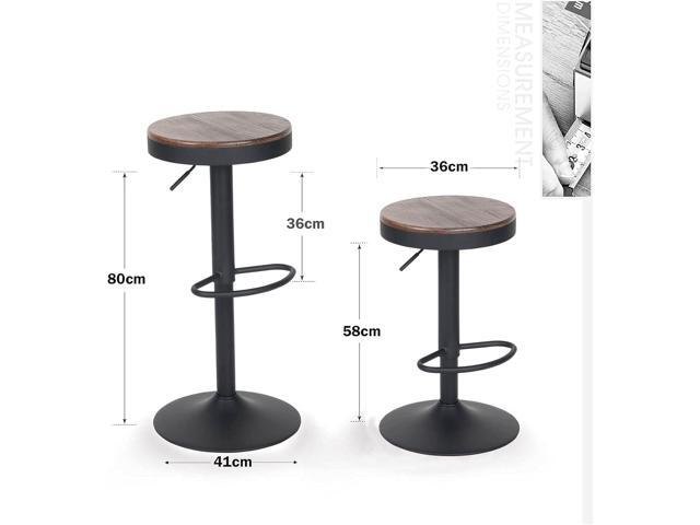 YOUNIKE Bar stools Wooden Barstools Vintage Rustic Counter Height bar Stool,Height Adjustable bar Chairs Swivel with Footrest,Cafe Kitchen...