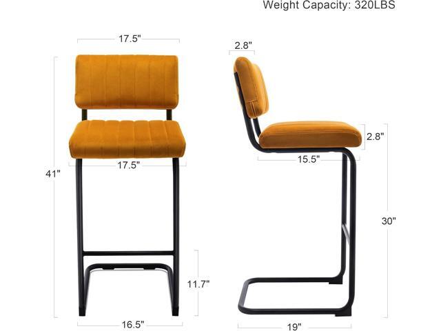 ONEVOG 30'' Modern Bar Stools with Tufted Backs, Upholstered Velvet Fabric Bar Height Stools Chairs, Mid Century Cantilever Barstools for Kitchen...
