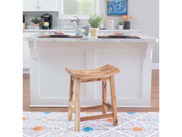 Powell Furniture Dale Saddle Bar Stool Natural Wood