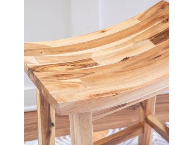 Powell Furniture Dale Saddle Bar Stool Natural Wood
