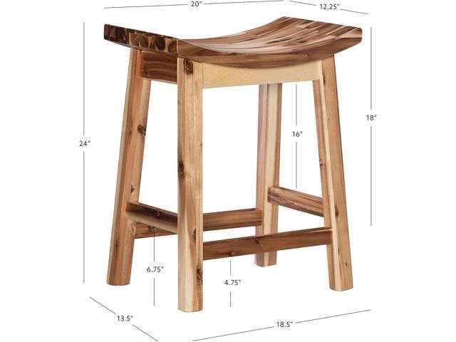 Powell Furniture Dale Saddle Bar Stool Natural Wood